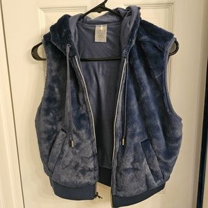 Calia blue furry hooded vest